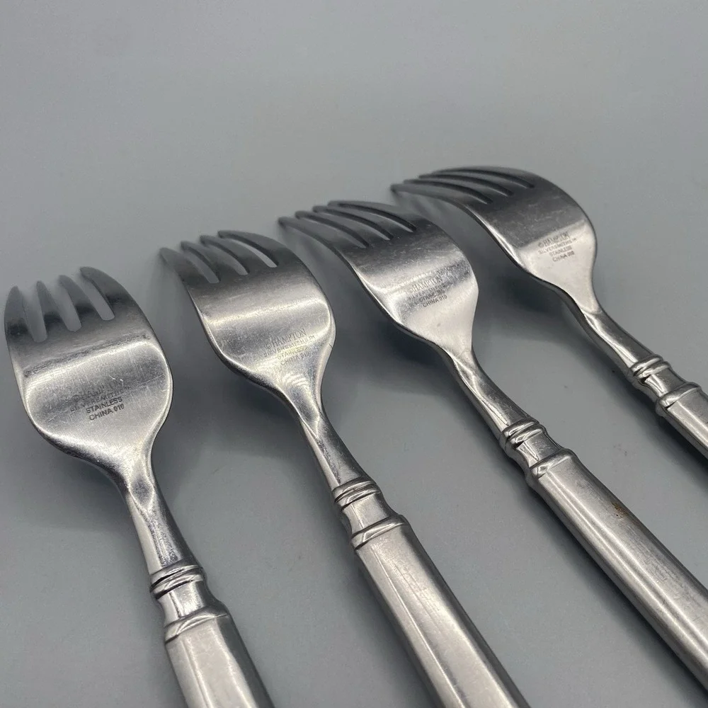 Hampton Silversmiths OPTIMUM  4pcs Dinner Forks Frosted‎ Stainless Flatware 8